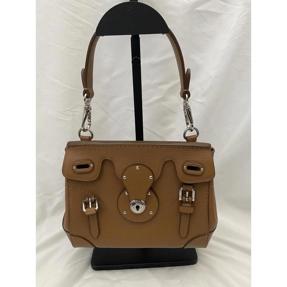 Ralph Lauren brown Leather Mini Ricky 19 calfskin Crossbody Bag